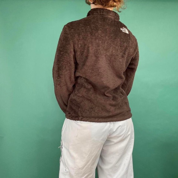 Vintage y2k brown fluffy north face fleece zip up brown. - Picture 2 of 4